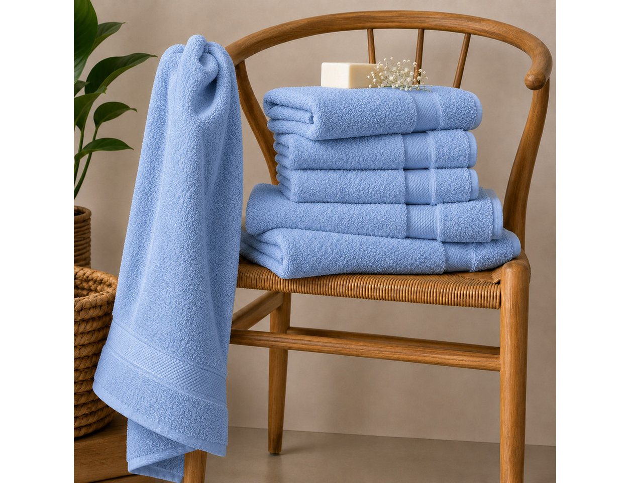 Komfortec Badetücher 70x140 cm, 100% Baumwolle, 470 g/m², Frottee (2-St), Handtücher 70x140 cm Set, Weich Bild 2