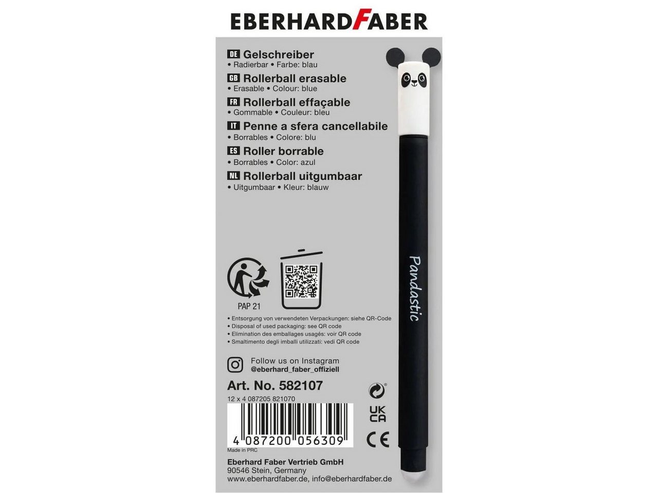 Eberhard Faber Gelschreiber Eberhard Faber löschbarer Gelschreiber Schreibfarbe blau - PANDA Bild 4