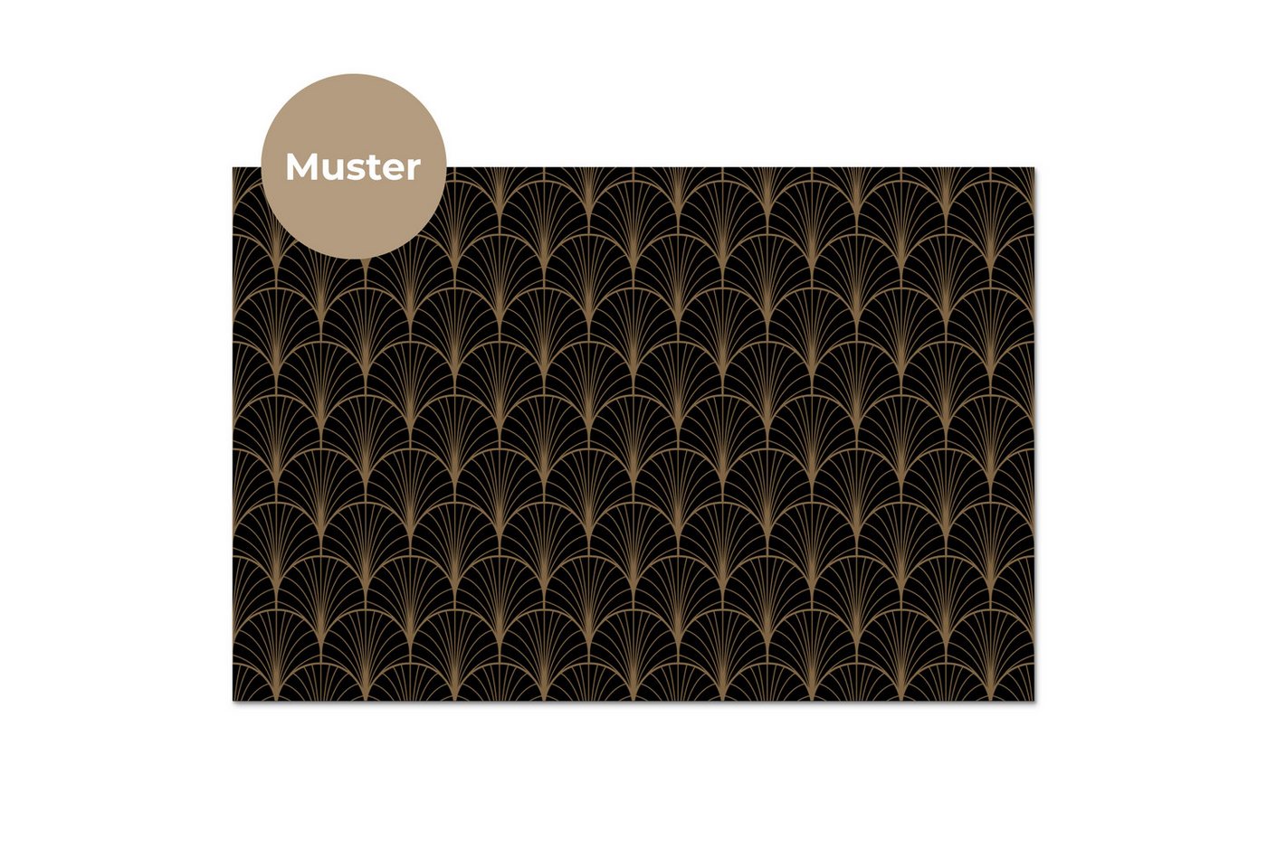KitchenYeah Küchenrückwand Muster selbstklebend (keine Folie) Gold - Fächer - Schwarz, (1-tlg), Spritzschutz, Küche, Rückwand, Küchenwand, Küchenfront, 30x20 cm Bild 4