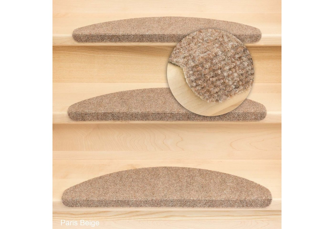 Metzker® Stufenmatte Stufenmatten Ramon MW Halbrund Einzeln und SparSet´s, halbrund, Höhe: 2 mm, 14 Stück im Set - Hellbraun Bild 4