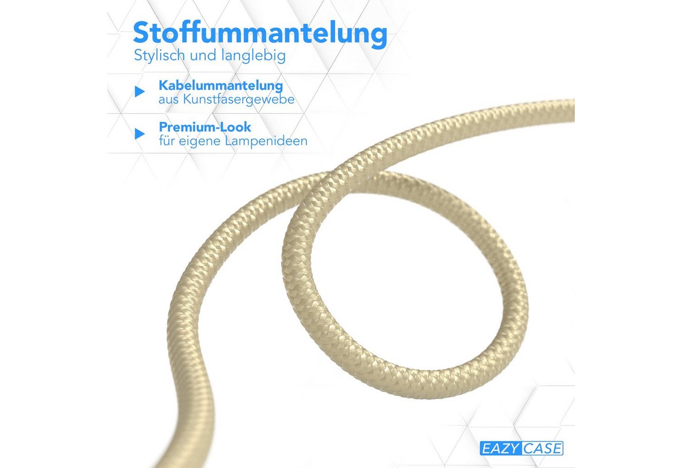 EAZY CASE Lampenfassung 3x E27 Lampensockel 5m Kabel & Schalter DIY Lampen, (1-St), Dekoration Lampenfassung E27 für Lampenschirm Industial Used Look Gold Bild 3