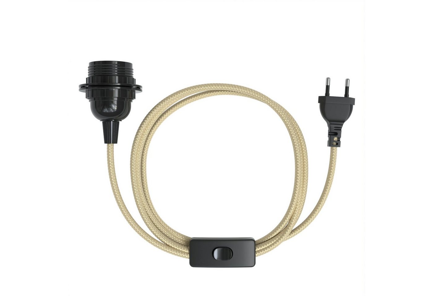 EAZY CASE Lampenfassung 3x E27 Lampensockel 5m Kabel & Schalter DIY Lampen, (1-St), Dekoration Lampenfassung E27 für Lampenschirm Industial Used Look Gold Bild 5