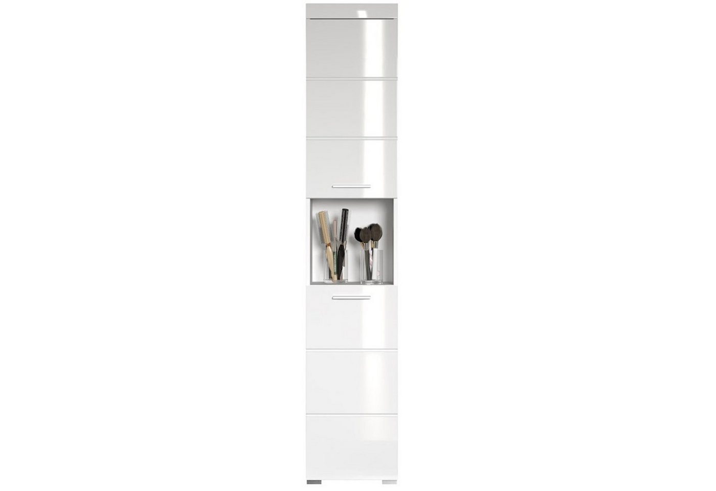 trendteam Hochschrank Amanda Badhochschrank Standschrank Badezimmerschrank Weiß 37x190x31cm Bild 2