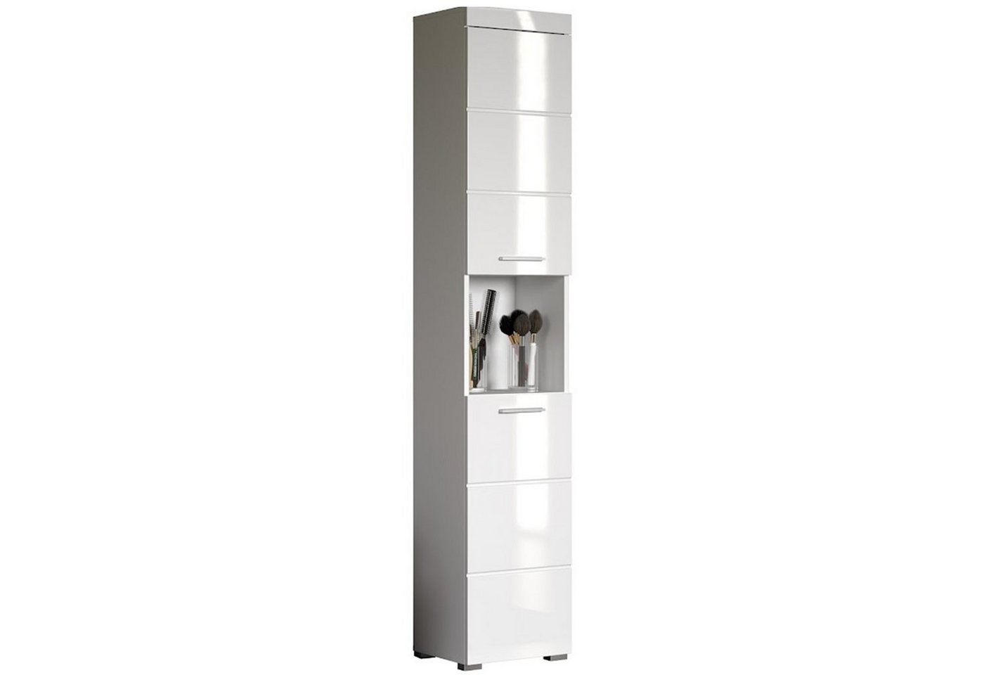 trendteam Hochschrank Amanda Badhochschrank Standschrank Badezimmerschrank Weiß 37x190x31cm Bild 4