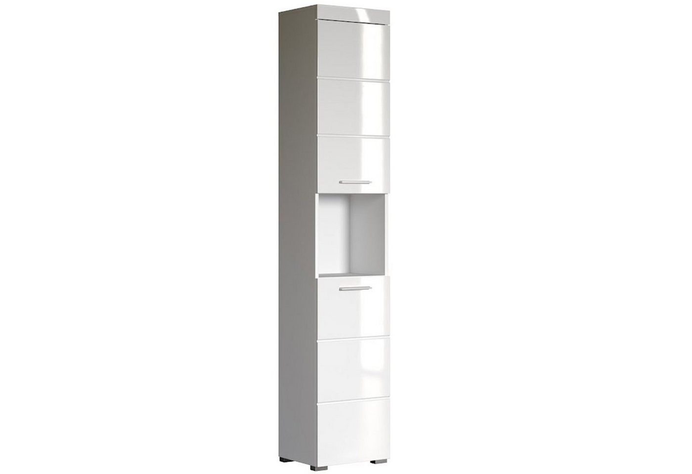 trendteam Hochschrank Amanda Badhochschrank Standschrank Badezimmerschrank Weiß 37x190x31cm Bild 5