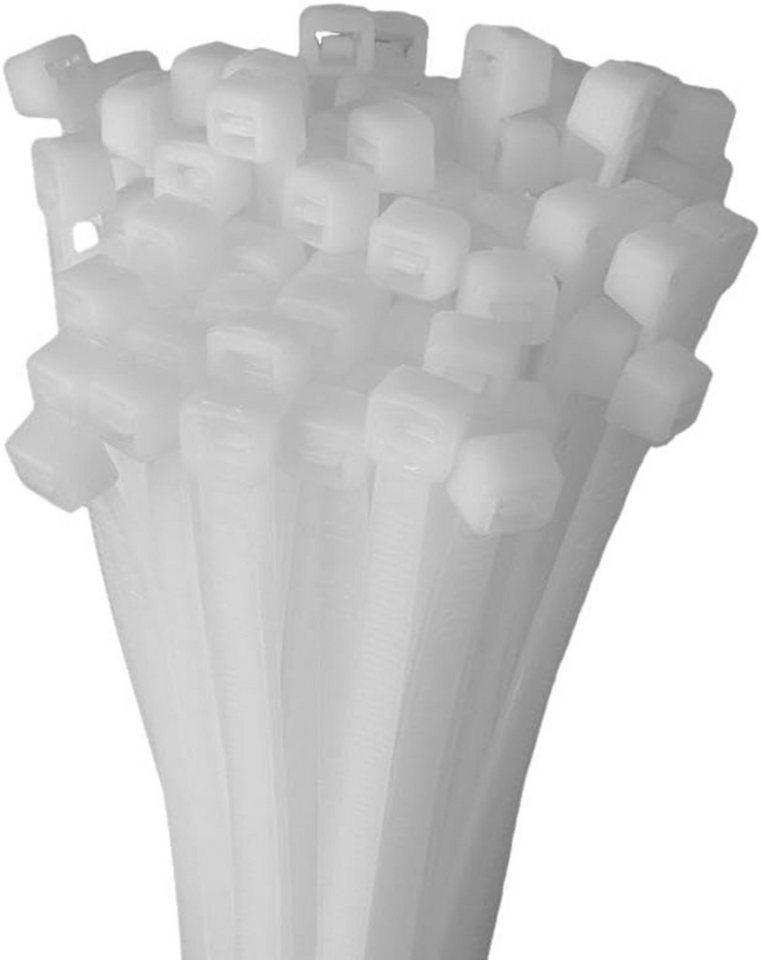 HORZEFIX Kabelbinder set weiß lang uv beständig Universalbinder 2,5, 3,6, 4,8, 7,6 breit (Packung, 500-St., VPE= 5 x 100 Kabelbinder im Polybeutel) Temperaturbeständig/wetterfest Bild 2