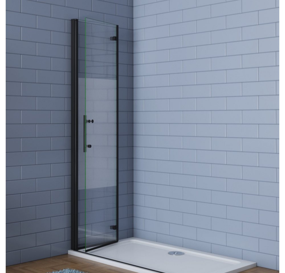Duschparadies Dusch-Falttür 195cm Schwarz Walk in Dusche Scharniertür Duschabtrennung Duschwand, 80x195 cm, Easyclean Sicherheitsglas, beidseitig montierbar Bild 5