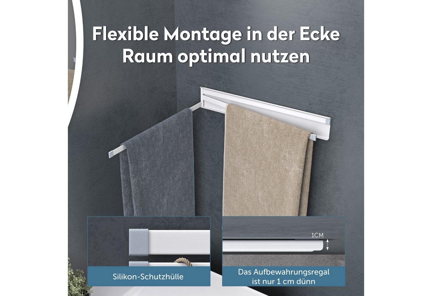 doporro Handtuchhalter Handtuchstangen ohne Bohren Magnetisch 180° schwenkbar Folda02 Bild 5