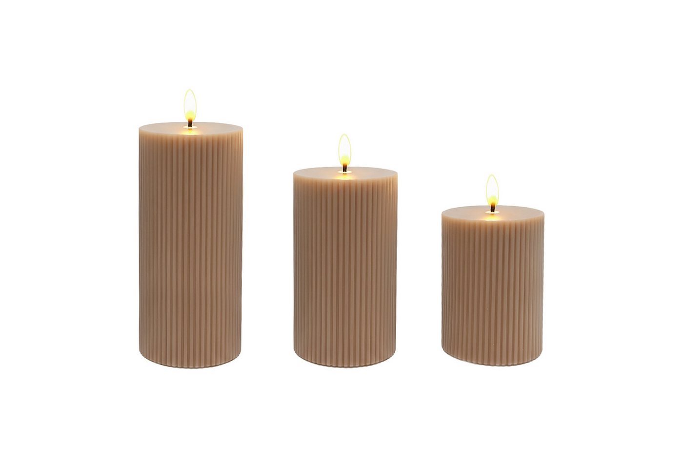 relaxdays LED-Kerze 3er Set, Mocha Mousse Bild 4