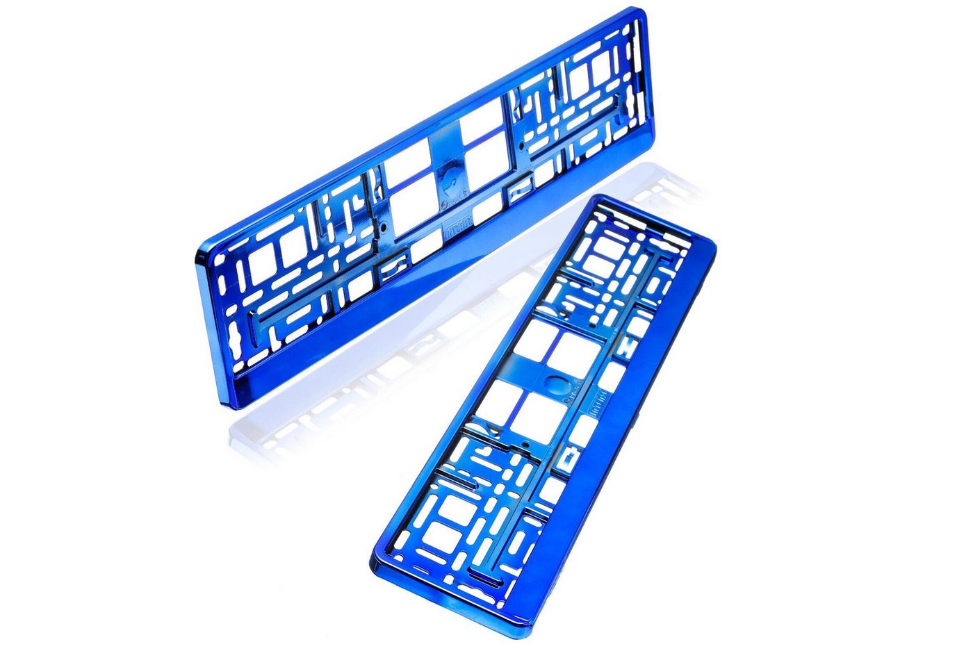 Kummert Business Kennzeichenhalter Set, blau chrom, Kfz Kennzeichenhalterung