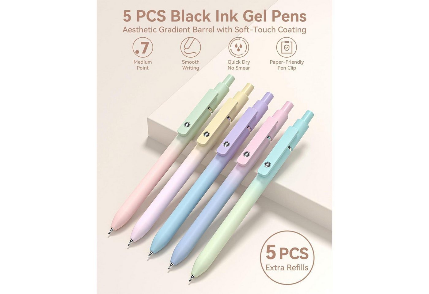 LuxusKollektion Druckbleistift Schulsachen Mäppchen Stifte Set Textmarker Gelstifte Creme