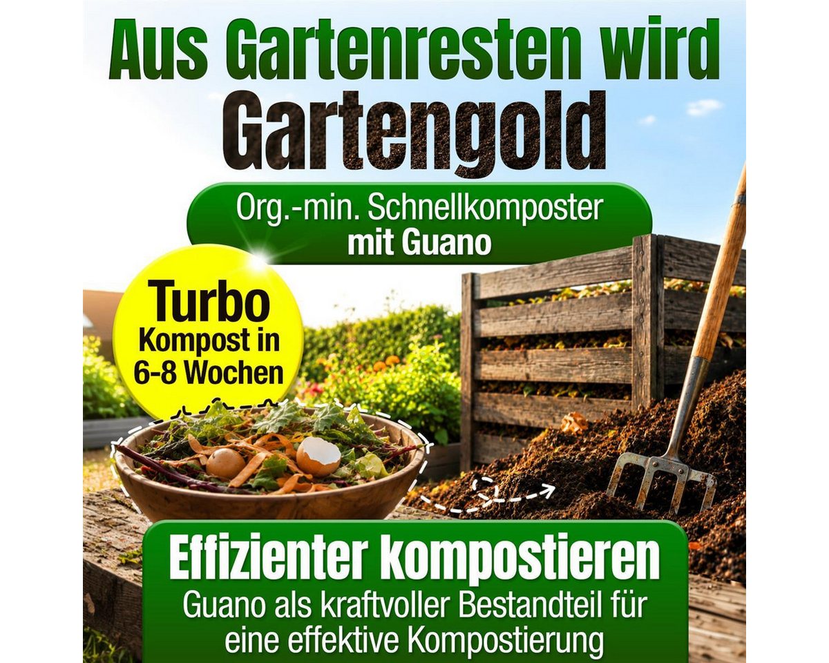 DÜNGEMEISTER Spezialdünger Schnellkomposter Kompostbeschleuniger 5 kg / 10 kg für bis zu 10 m³, Schnellkomposter, geruchsreduzierend, NPK 4+3,5+2, bis 10 m³ Bild 2