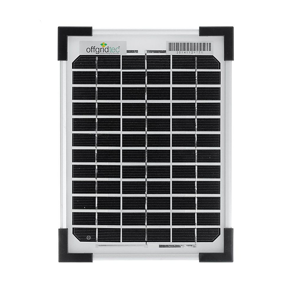 offgridtec Solarmodul Solarpanel, Monokristallin, 12V, 5W, 250x180x25mm, 5 W
