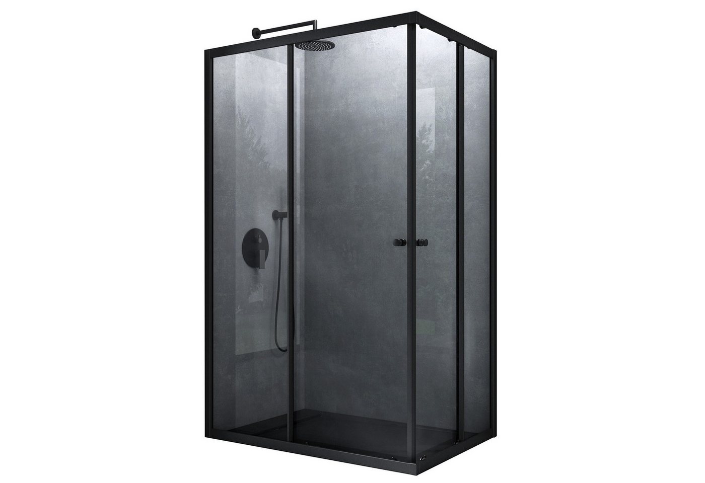 Mai & Mai Eckdusche Duschkabine mit Doppel-Schiebetür ESG-Glas mit Nano-Beschichtung R16K, BxT: 75x70 cm, Einscheibensicherheitsglas (ESG), Mit Aluminiumrahmen, Magnetdichtung und ebenerdiger Montage möglich Bild 2