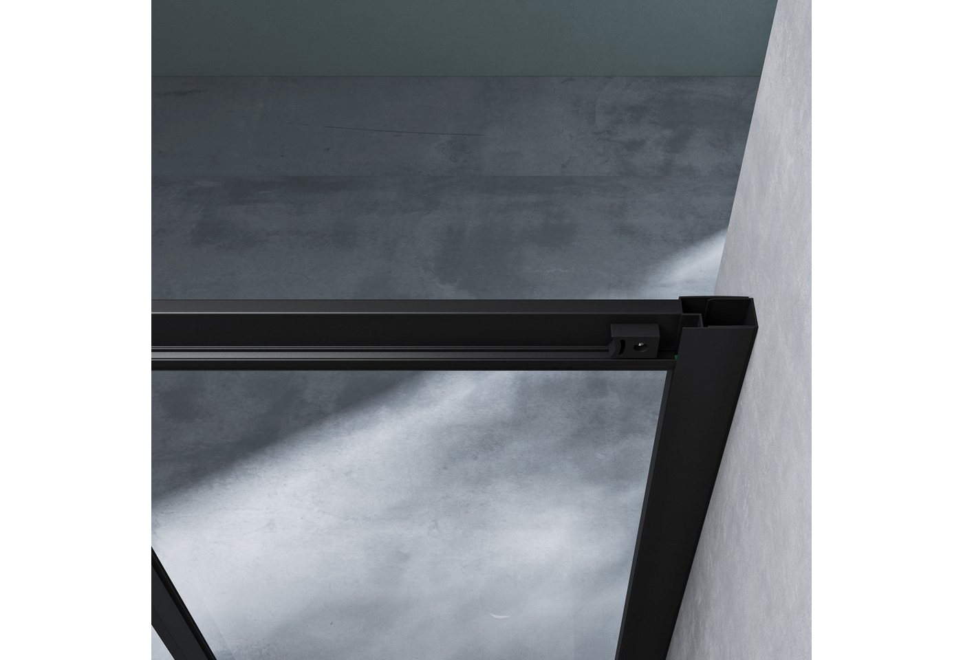 Mai & Mai Eckdusche Duschkabine mit Doppel-Schiebetür ESG-Glas mit Nano-Beschichtung R16K, BxT: 75x70 cm, Einscheibensicherheitsglas (ESG), Mit Aluminiumrahmen, Magnetdichtung und ebenerdiger Montage möglich Bild 3