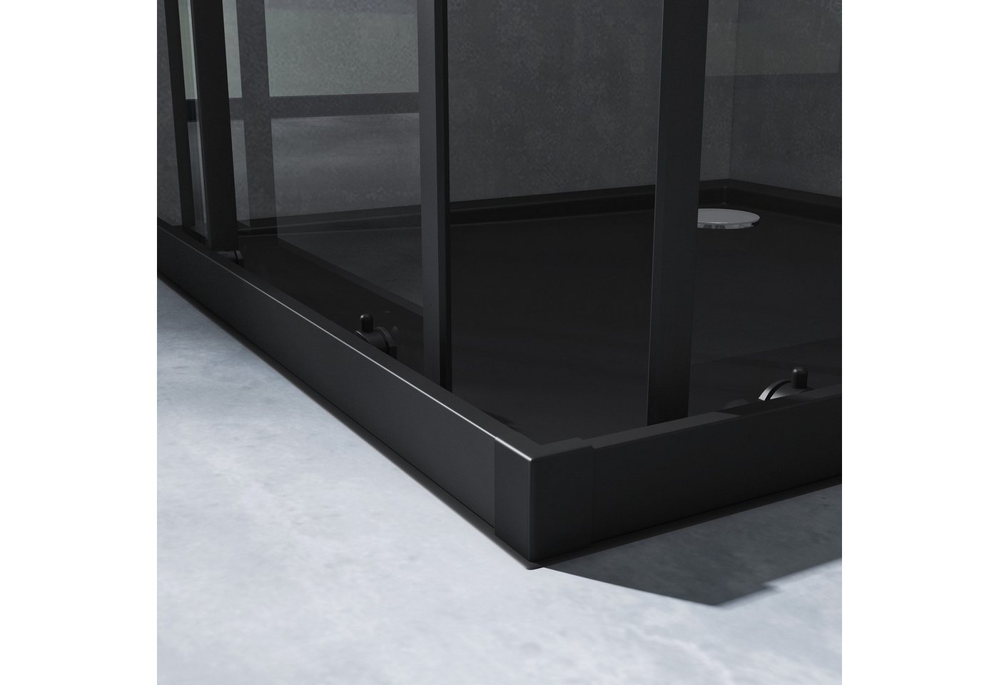 Mai & Mai Eckdusche Duschkabine mit Doppel-Schiebetür ESG-Glas mit Nano-Beschichtung R16K, BxT: 75x70 cm, Einscheibensicherheitsglas (ESG), Mit Aluminiumrahmen, Magnetdichtung und ebenerdiger Montage möglich Bild 4