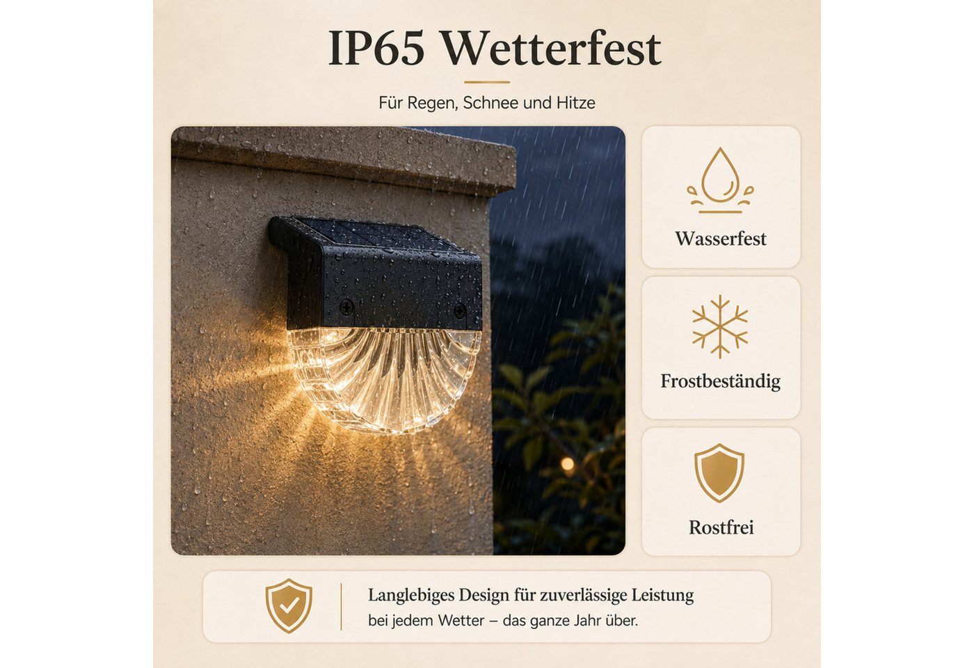 Luckice LED Außen-Stehlampe Solarleuchten Außen Garten 2er Set, Solar Zaunleuchten mit, Warmweiß & 7 Farben RGB, IP65 Solar Gartenleuchten mit 2 Lichtmodi, Solar Dekoleuchten für Zaun, Terrasse, Balkon, Treppe und Garten Bild 2