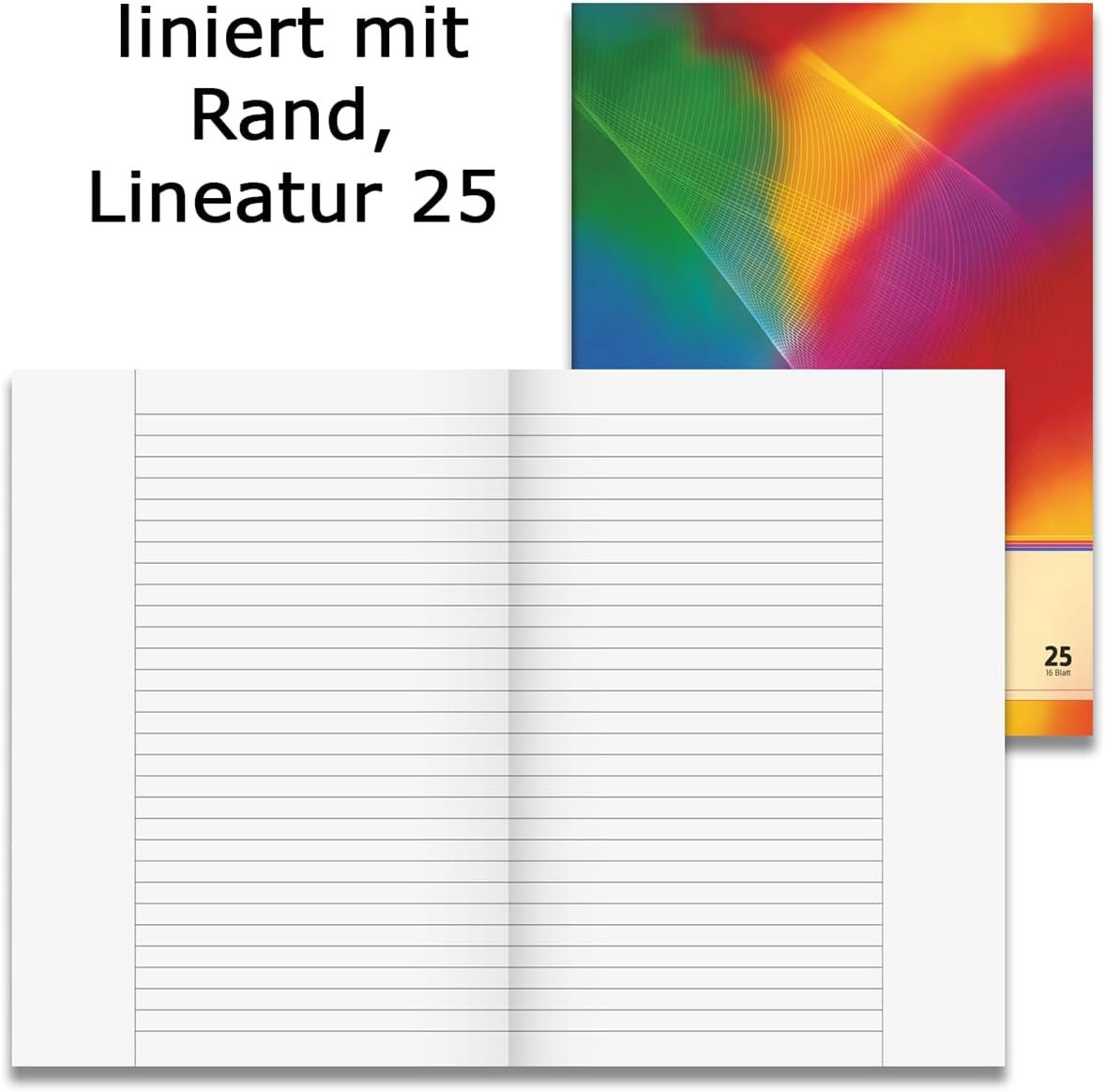 BRUNNEN Schulheft BRUNNEN Schulheft Lineatur 25, 16 Blatt DIN A4 Doppelpack