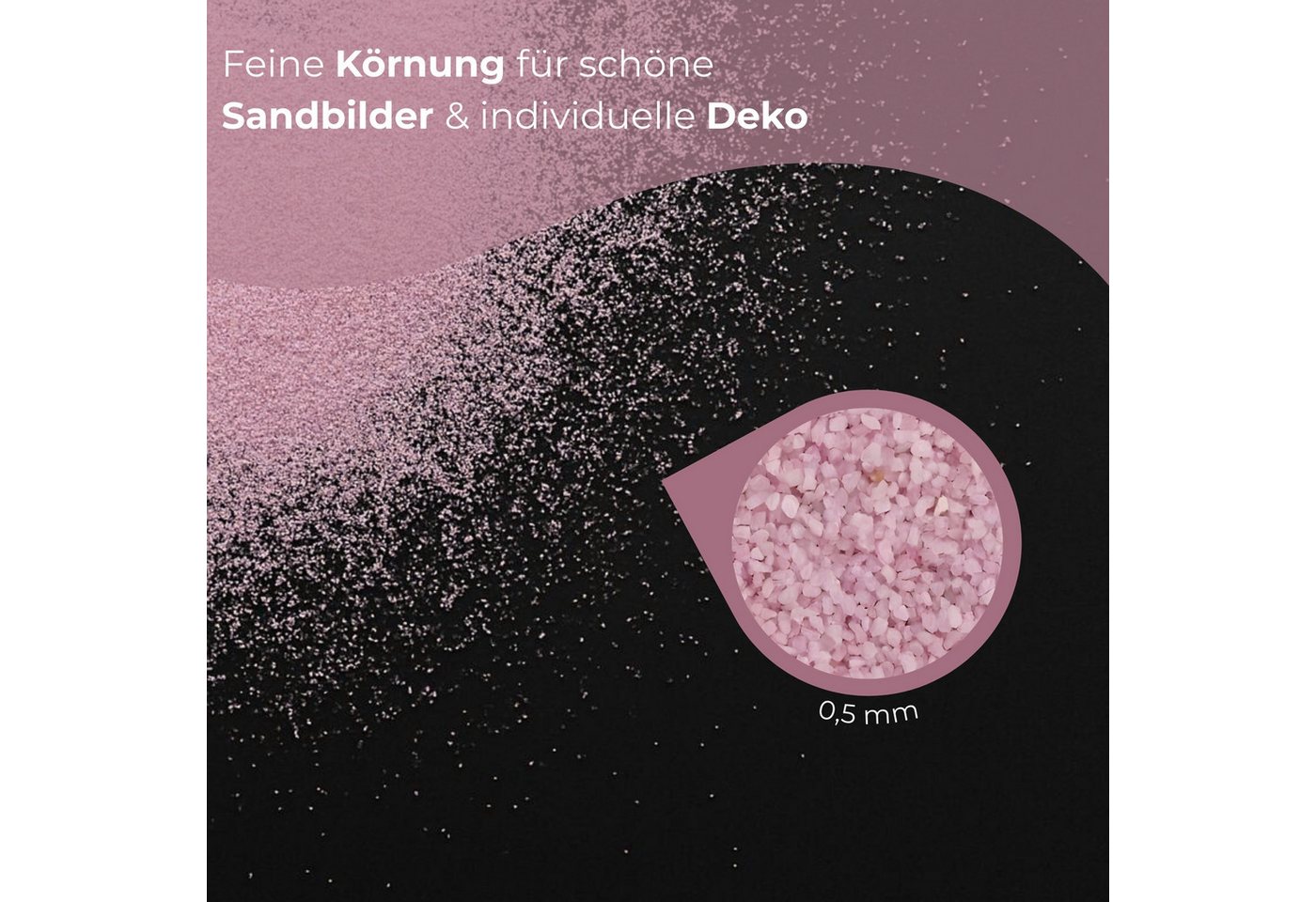 matches21 HOME & HOBBY Dekosand Deko-Sand rosa 5 kg für Vasen, Gläser & Streudeko (1-St), Bunter Farbsand als feiner Deko- & Bastelsand Bild 3
