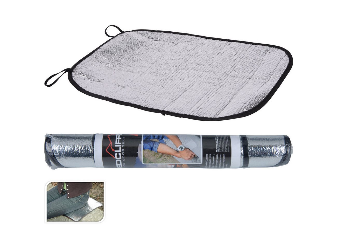 ProWorld Sitzkissen Alu Thermo-Sitzkissen 35x44 cm, Faltbar & Wasserdicht Sitzmatte, mit elastischen Gummibändern/platzsparend-faltbar/1,2 mm Bild 2