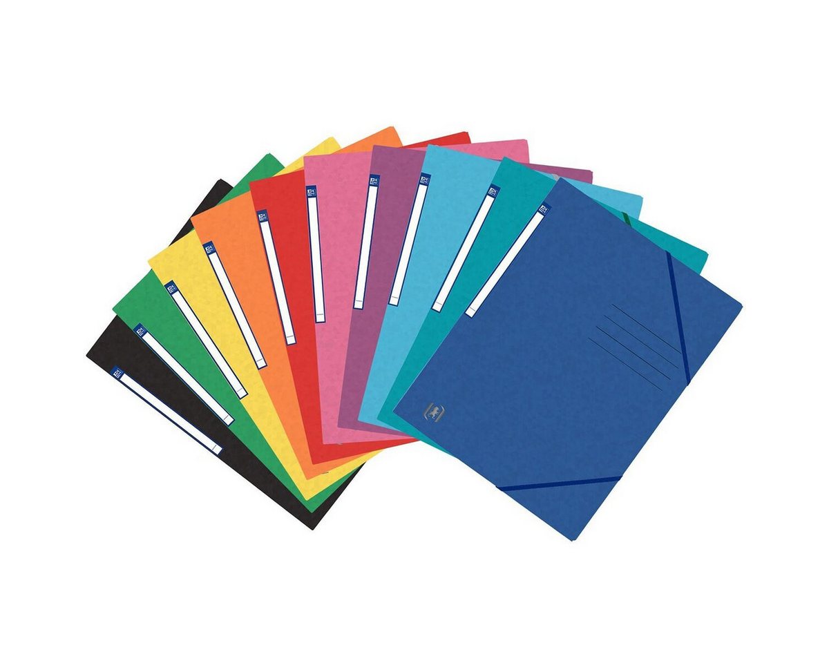 OXFORD Fächermappe Eckspannmappe TOP FILE+ - A4 390 g/qm Karton Gummizug sortiert klassis