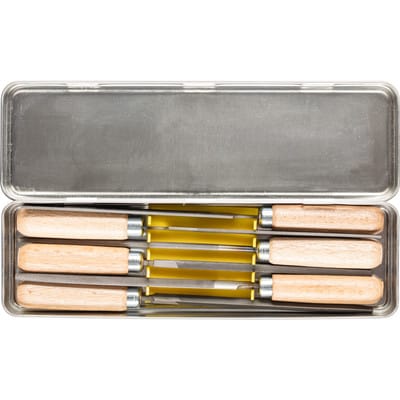 PFERD 11700265 - Schlüsselfeilen-Set mit Holzheft 6-tlg, 100mm, Hieb 2, 265 K