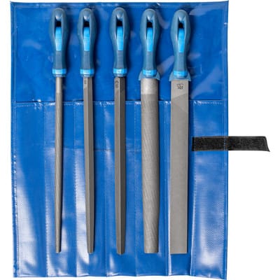 PFERD 11800551 - Werkstattfeilen-Set 5-tlg. in Rolltasche, 300mm, Hieb 1