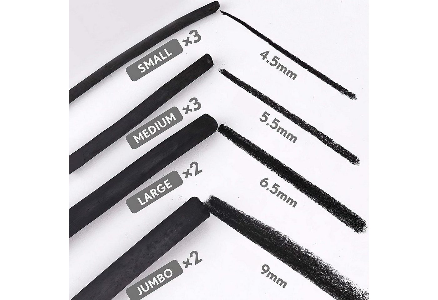 Mont Marte Kohlestift Künstler-Set mit 10 x Zeichenkohle in Folie & praktische Aluminiumcase, (Set, 10-tlg., MONT MARTE "SIGNATURE" - Kohlestifte), Mit Aluminiumcase Bild 5