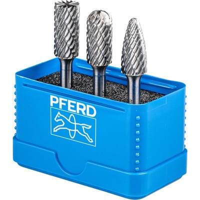PFERD 21901414 - Hochleistungsfrässtift Set, 3-tlg, Ø 12mm, Schaft-Ø 6mm