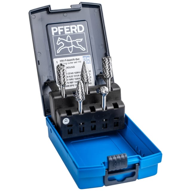 PFERD 21901412 - Hochleistungsfrässtift Set, 5-tlg, Ø 12mm, Schaft-Ø 6mm