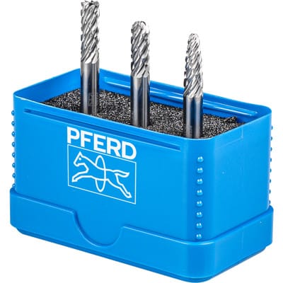 PFERD 21901406 - Hochleistungsfrässtift Set, 3-tlg, Ø 6mm, Schaft-Ø 6mm