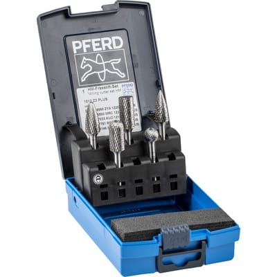 PFERD 21901512 - Frässtift Set, Zahnung 3 PLUS, 5-tlg, Schaft-Ø 6 mm