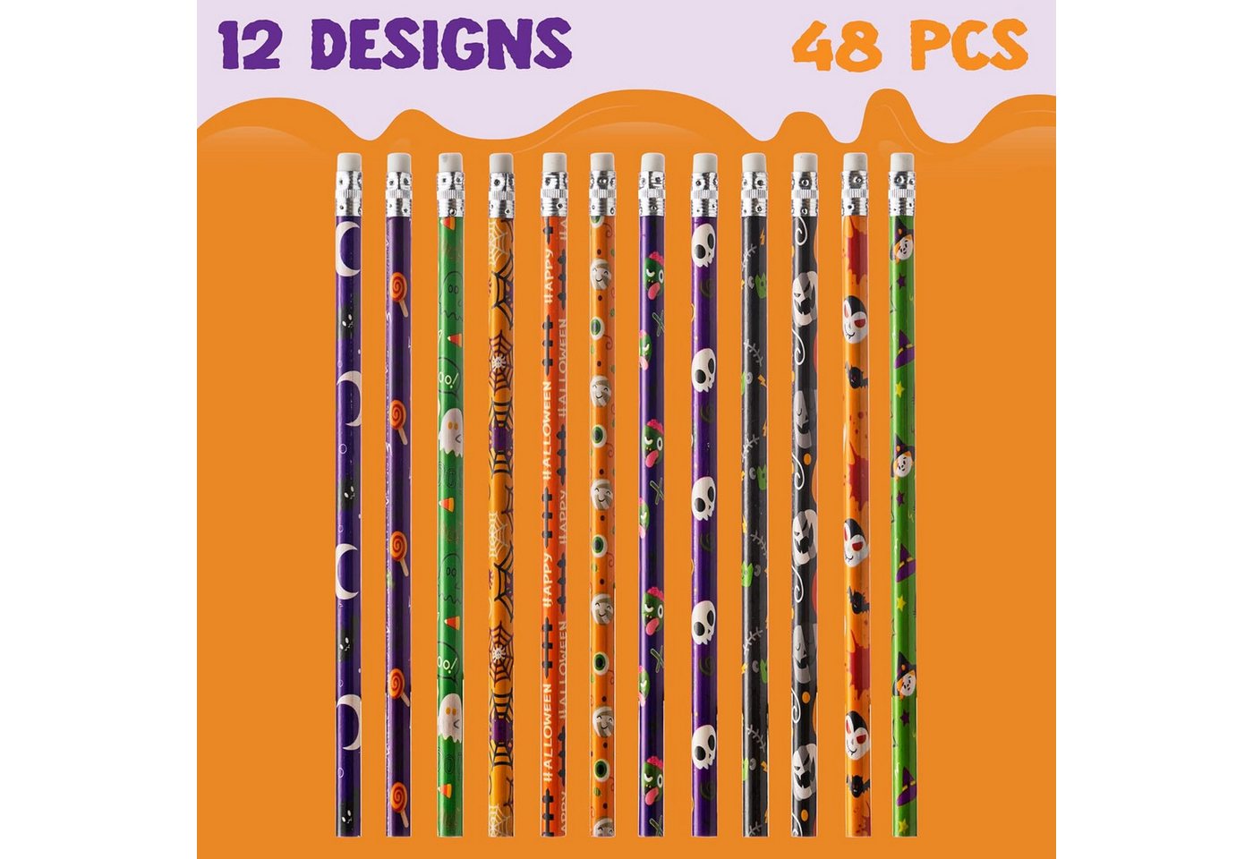 JOYIN Bleistift JOYIN 96-tlg. Halloween Set: 48 Bleistifte + 48 Lesezeichen