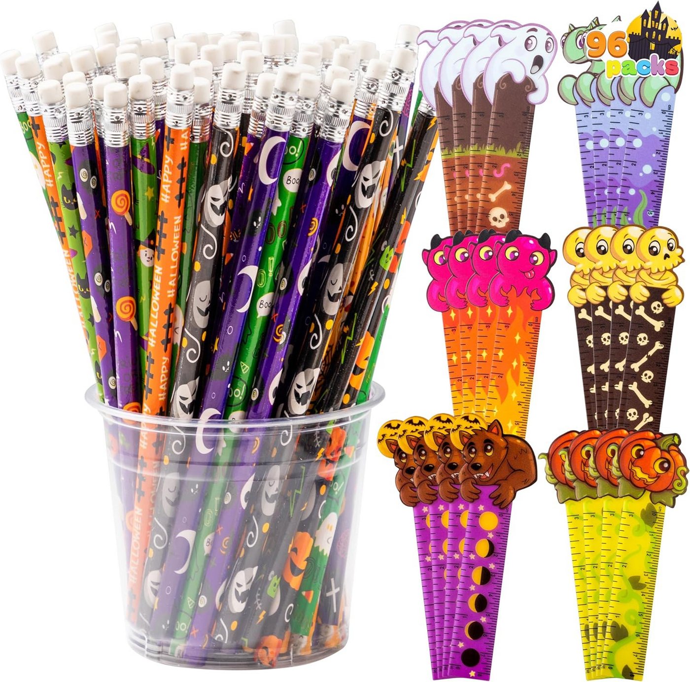 JOYIN Bleistift JOYIN 96-tlg. Halloween Set: 48 Bleistifte + 48 Lesezeichen Bild 4
