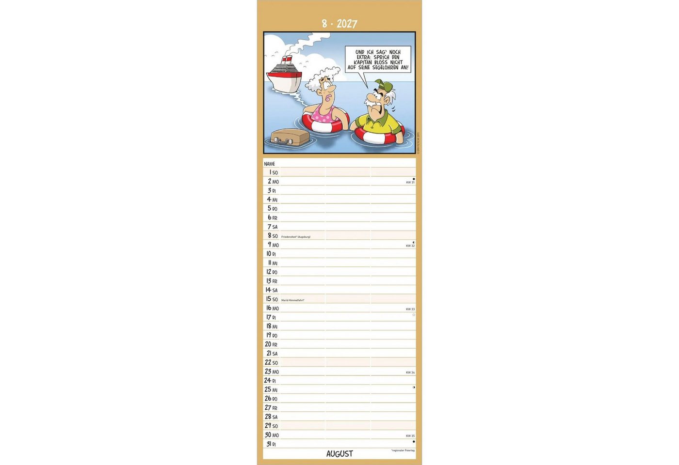 Alpha Edition Wandkalender Rentner-Kalender 2027
