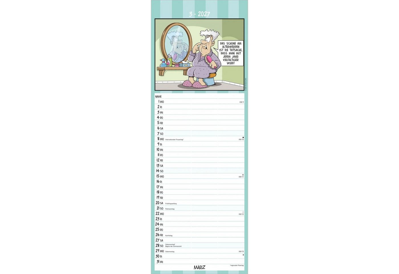 Alpha Edition Wandkalender Rentner-Kalender 2027 Bild 2