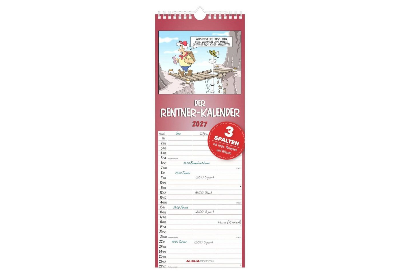 Alpha Edition Wandkalender Rentner-Kalender 2027 Bild 4