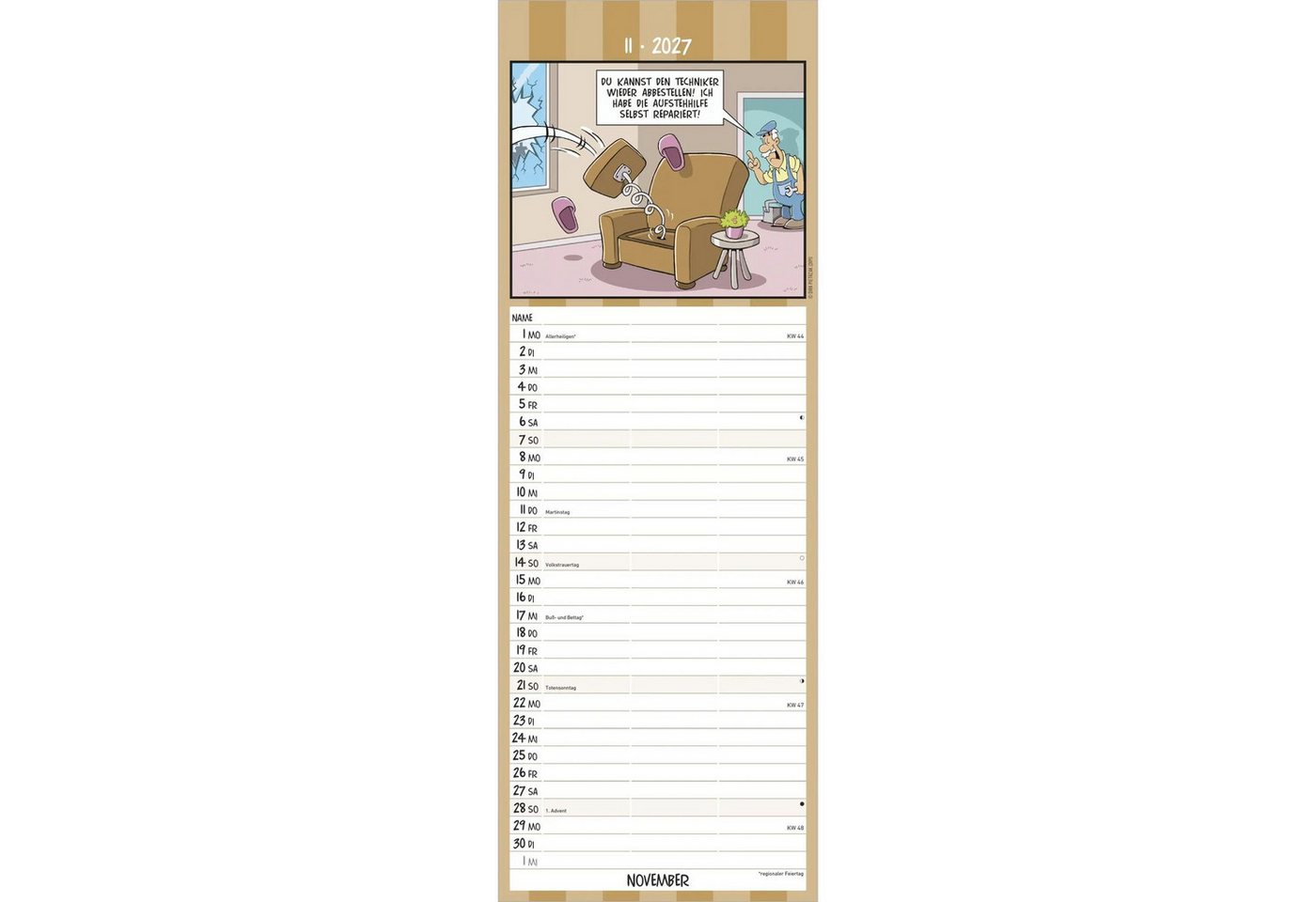 Alpha Edition Wandkalender Rentner-Kalender 2027 Bild 5