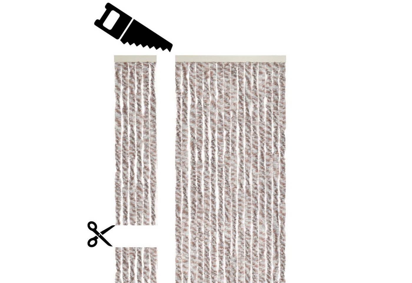 Defactoshop Insektenschutz-Vorhang Türvorhang Faden Flauschvorhang 100x200cm Fliegenschutz Grau/Blau, BxH 100x200