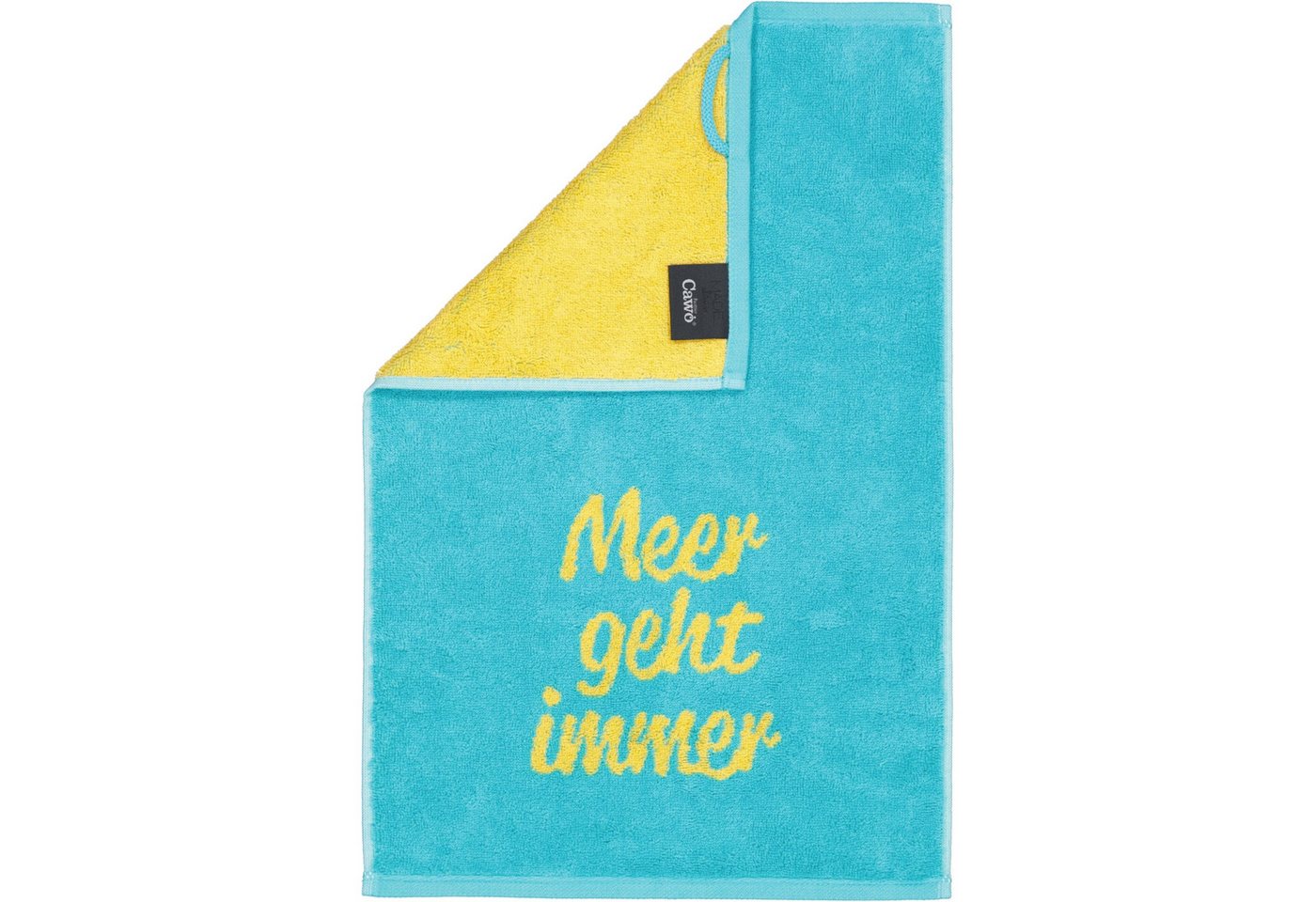 Cawö Badetücher Gästehandtuch Postcard Towel Meer geht immer Türkis (30x50cm) Bild 2