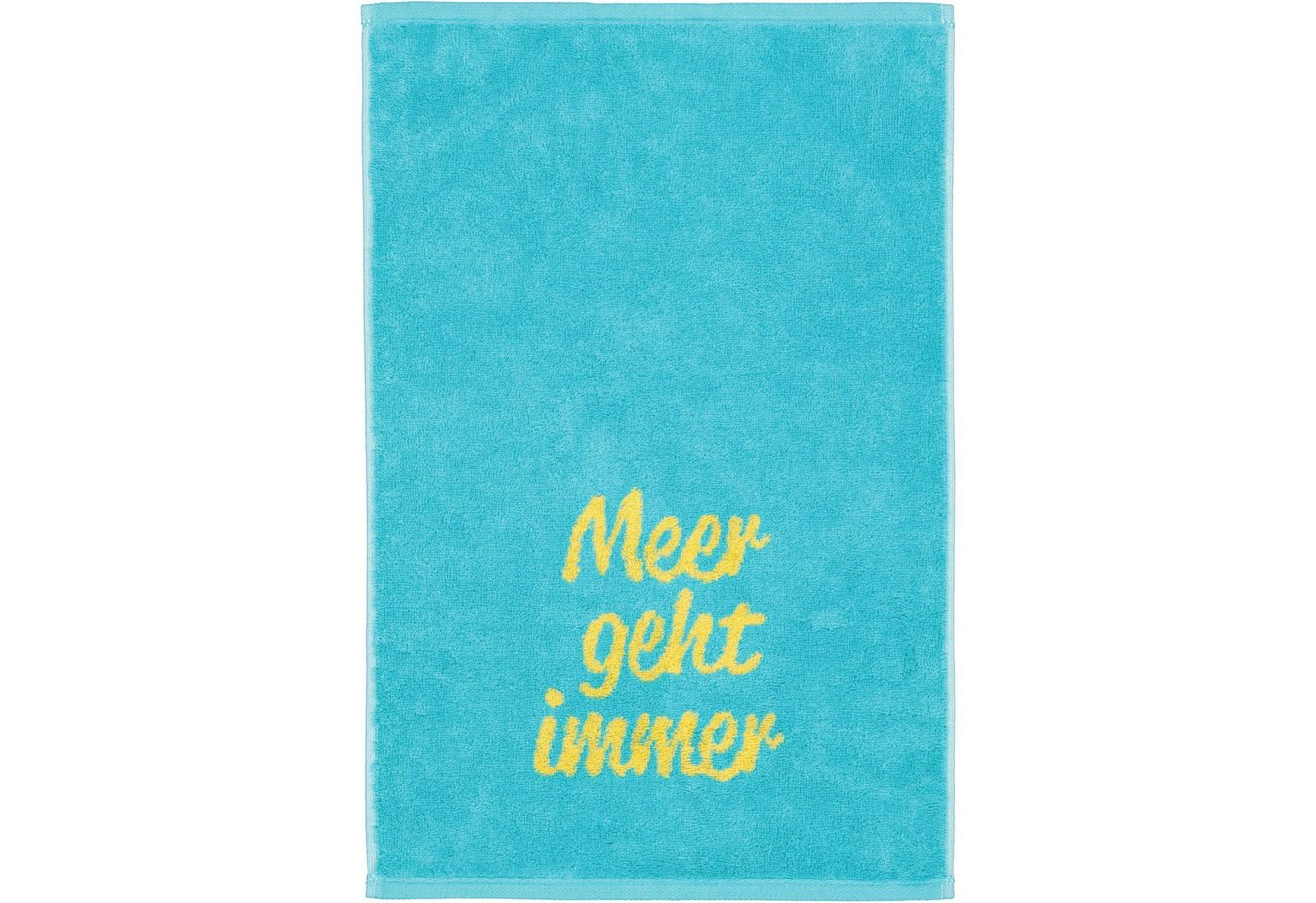 Cawö Badetücher Gästehandtuch Postcard Towel Meer geht immer Türkis (30x50cm) Bild 3