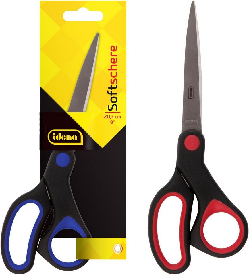 Idena Bastelscheren Idena 642074 Soft-Schere 20,3 cm - Ergonomische Bastelschere mit gehär