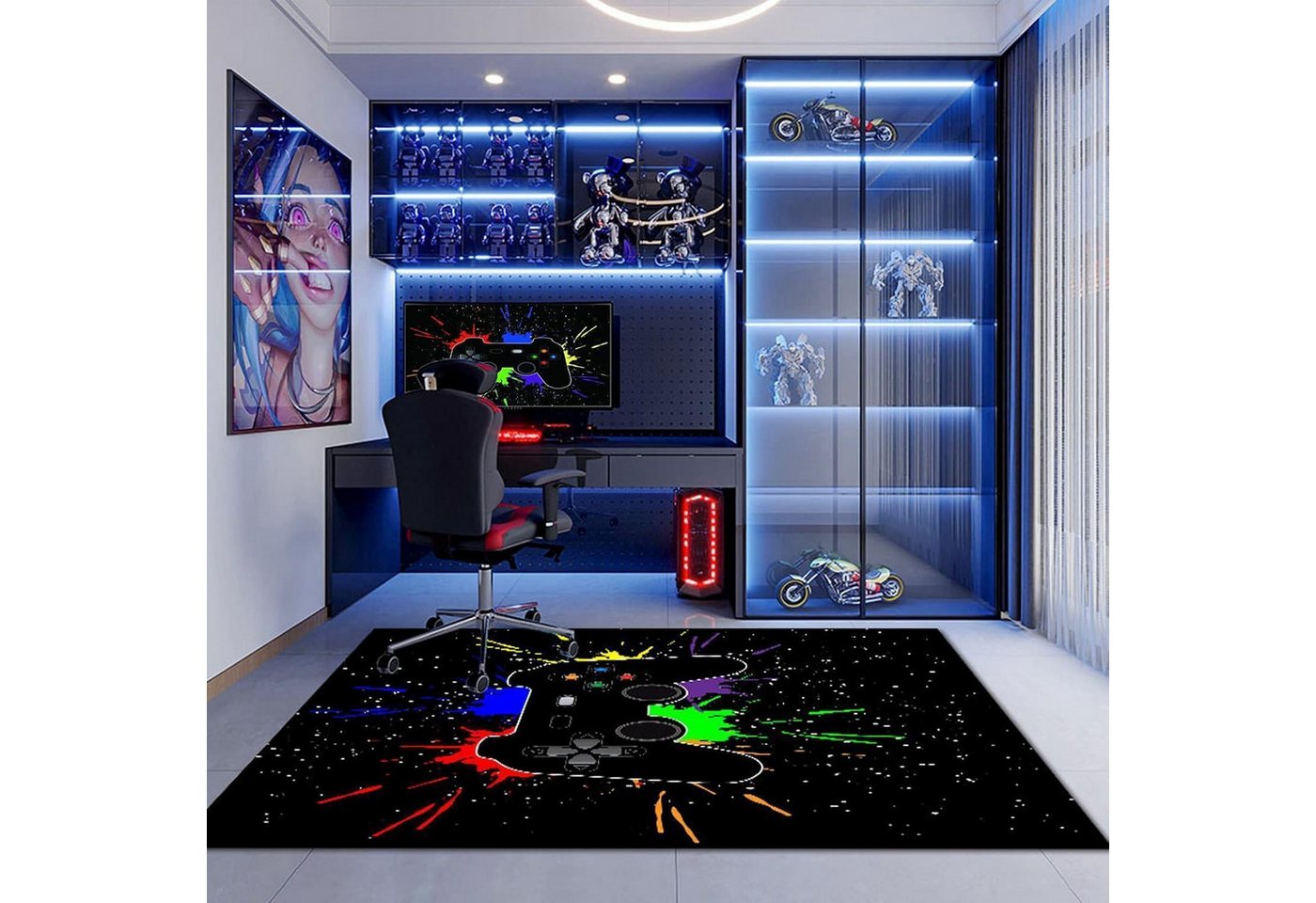 LuxusKollektion Kinderteppich Fußmatte Gamer 100x150cm Controller für Spielkonsolen 3 Bild 2