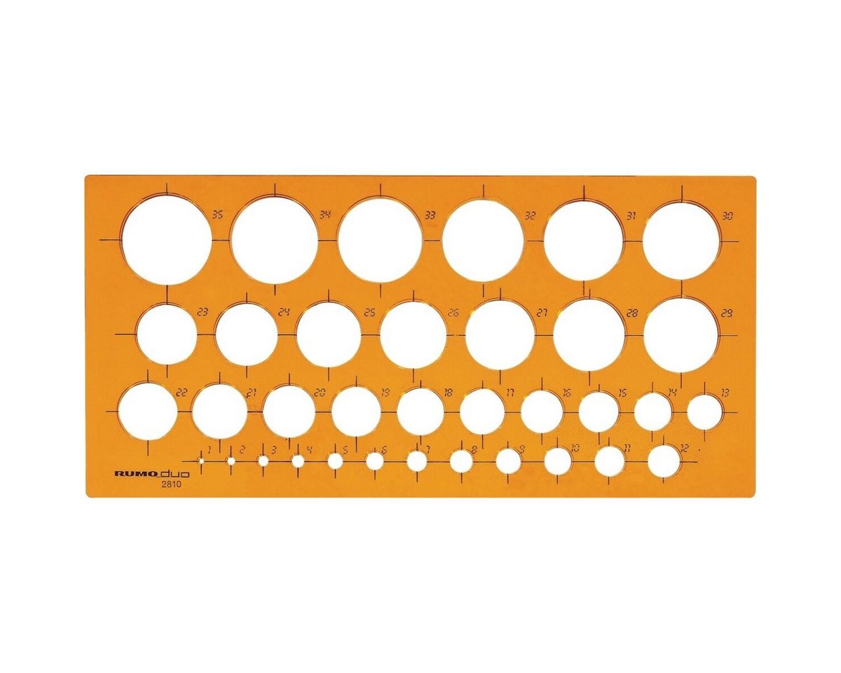 Rumold Zeichenschablone Kreisschablone 1-35mm orange