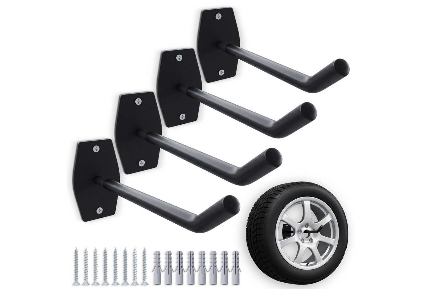 NEOLYMP Wandhalter Wandhalterung Schwerlast gummiert für Garage & Werkstatt