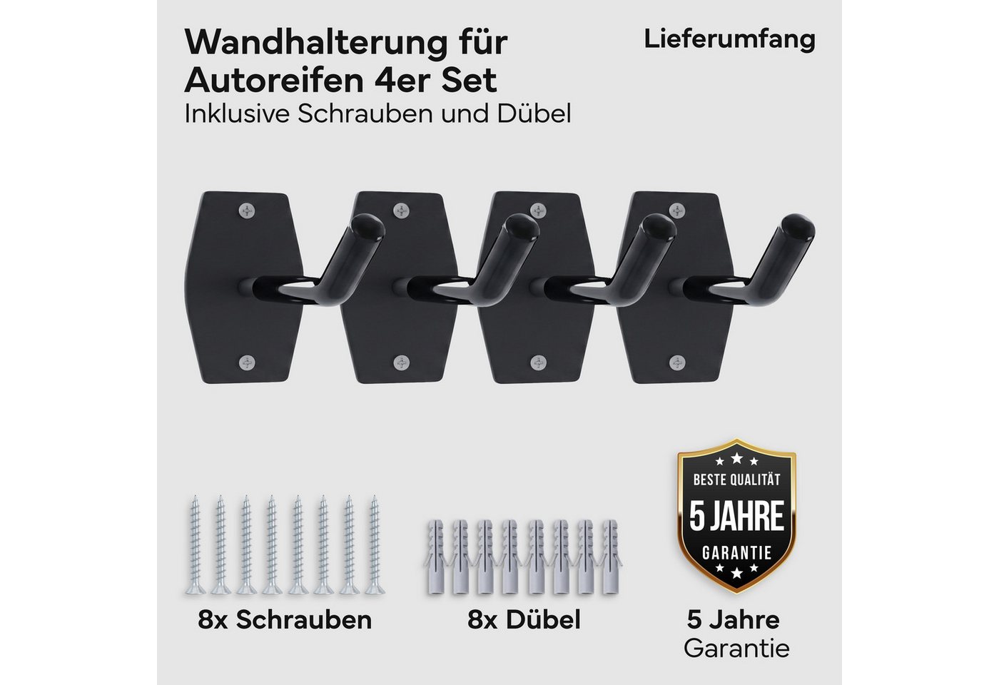 NEOLYMP Wandhalter Wandhalterung Schwerlast gummiert für Garage & Werkstatt Bild 2