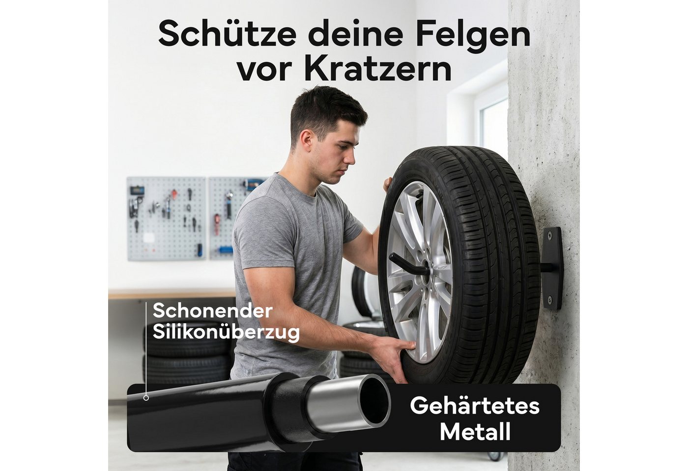 NEOLYMP Wandhalter Wandhalterung Schwerlast gummiert für Garage & Werkstatt Bild 4