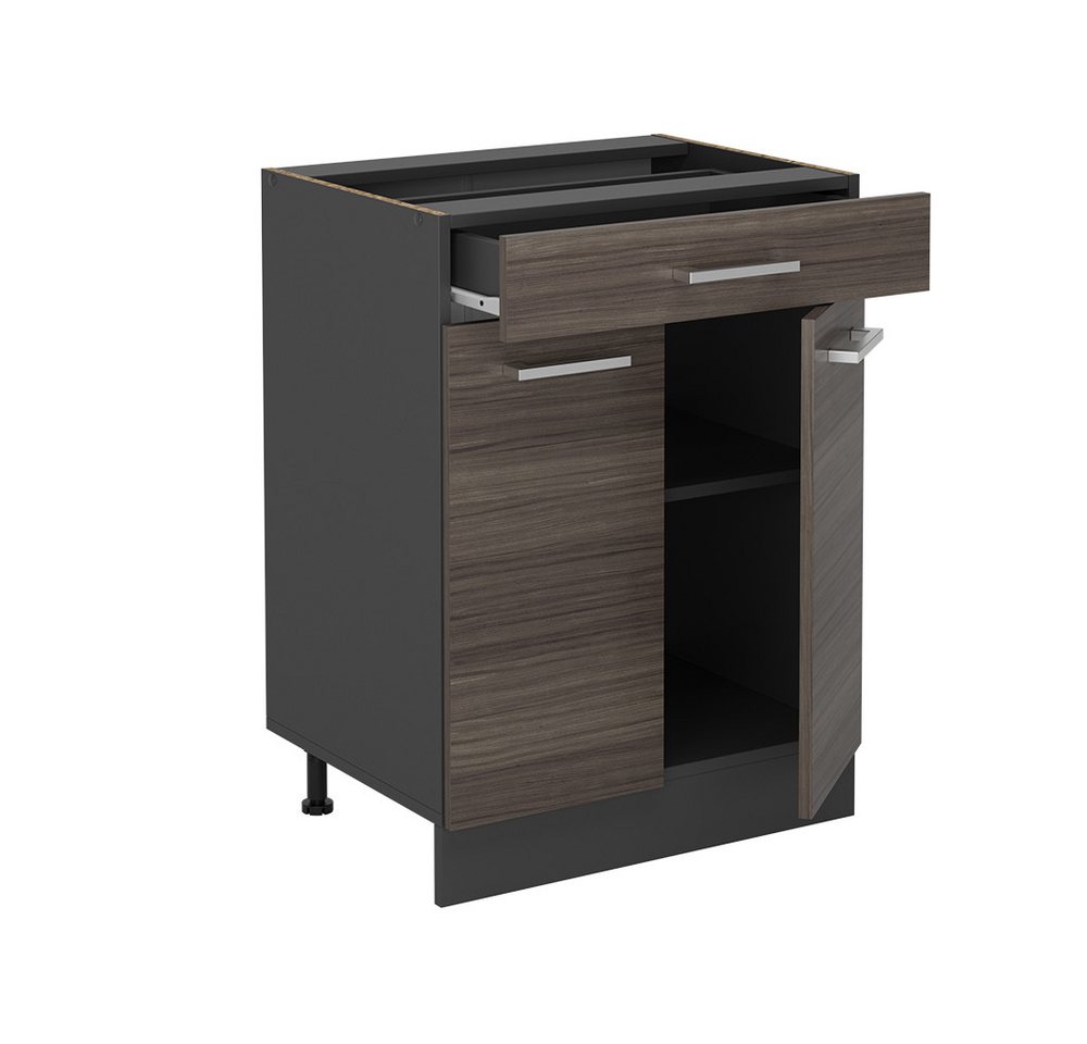 Vicco Unterschrank R-Line, Edelgrau/Anthrazit, 60 cm mit Schublade, ohne Arbeitsplatte (1-St)