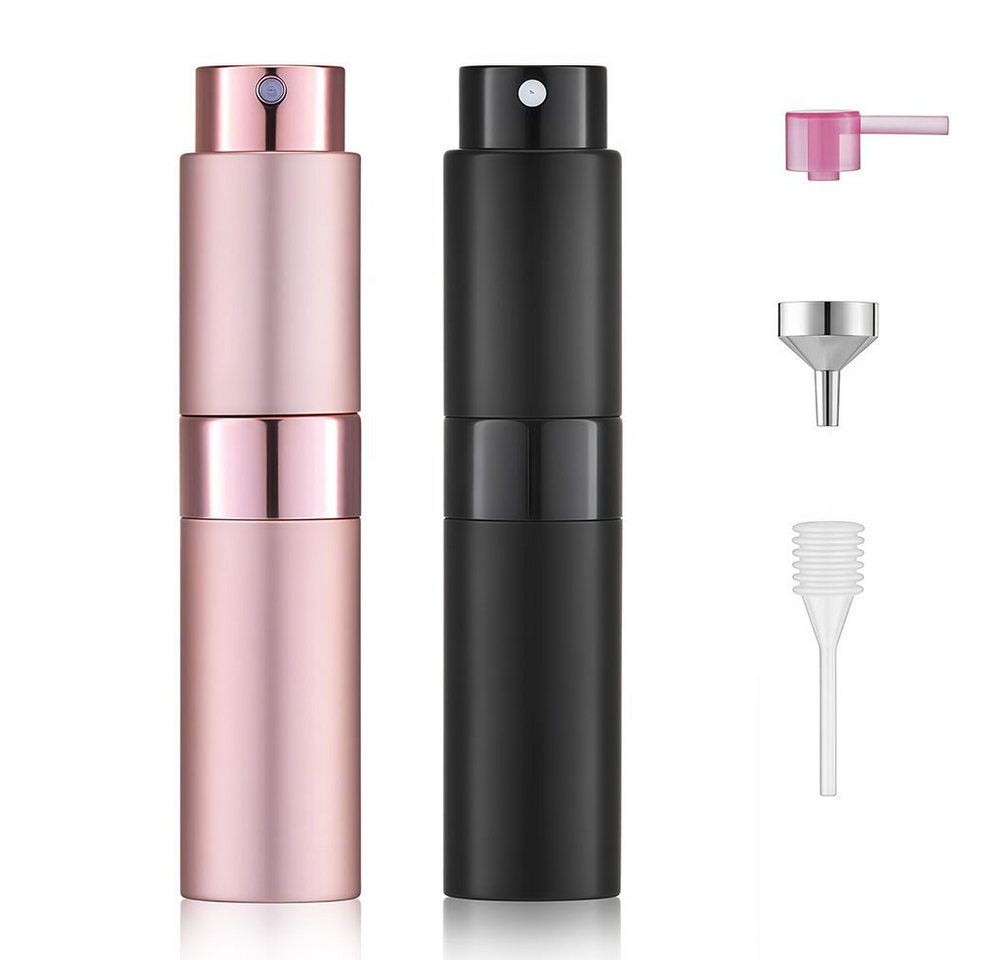 AFKSMILE Sprühflasche 2er-Pack 8ml Aluminium Parfüm Zerstäuber Nachfüllbar Leer mit Trichter, Reise Parfümzerstäuber für Damen und Herren für unterwegs Bild 4