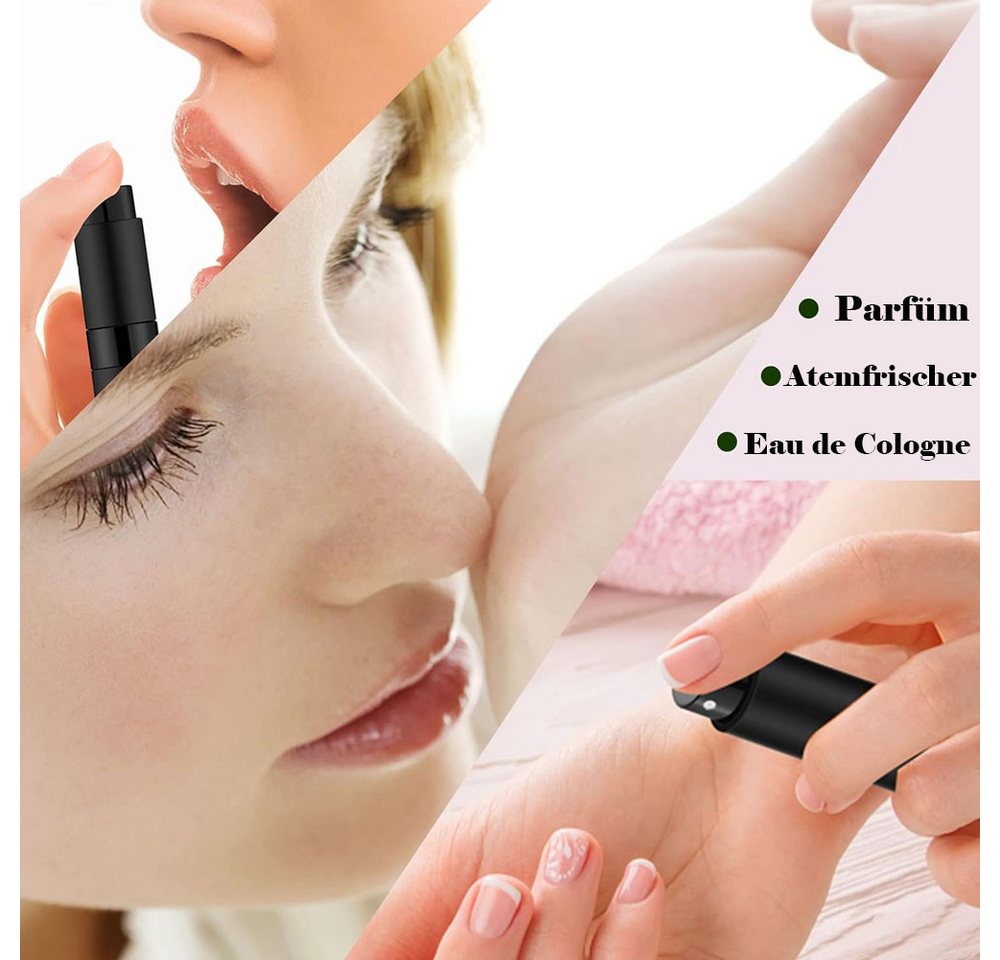 AFKSMILE Sprühflasche 2er-Pack 8ml Aluminium Parfüm Zerstäuber Nachfüllbar Leer mit Trichter, Reise Parfümzerstäuber für Damen und Herren für unterwegs Bild 5